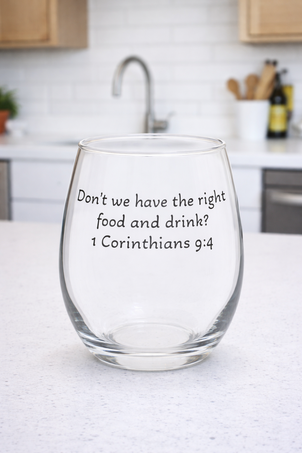 Stemless wine glass