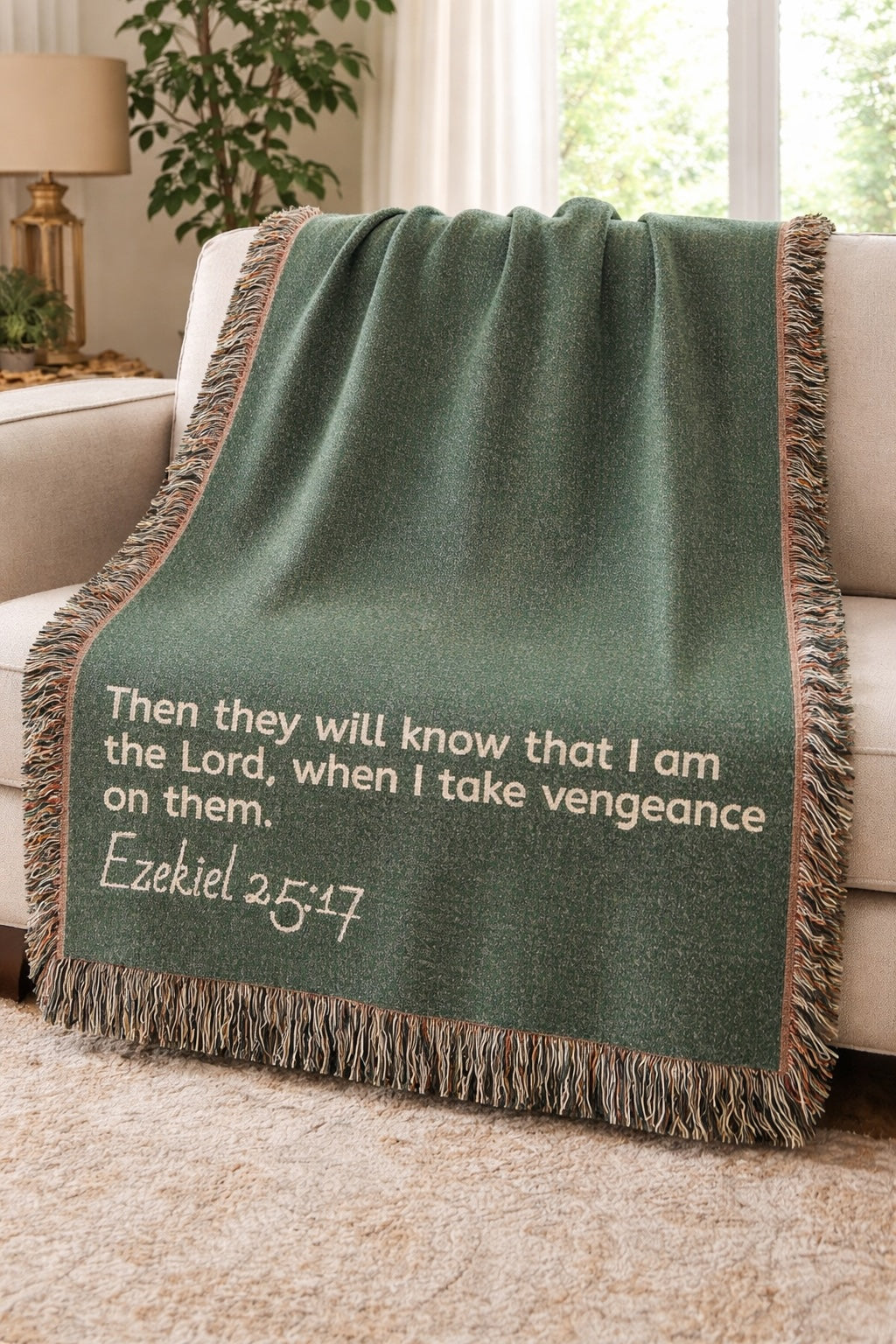 "Vengeance" Woven Blanket- Green