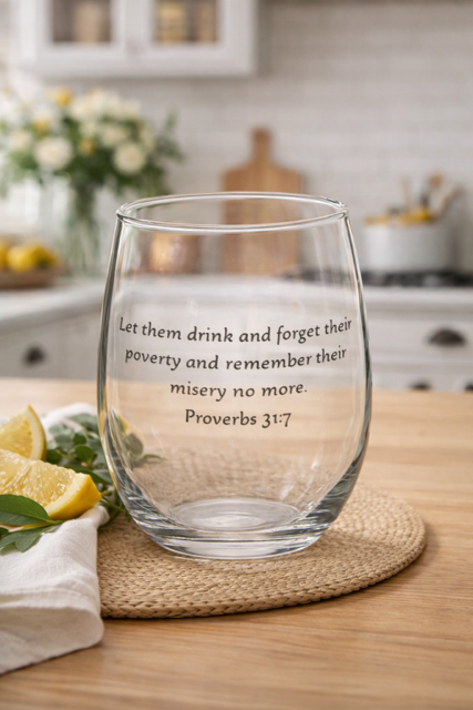 Stemless wine glass